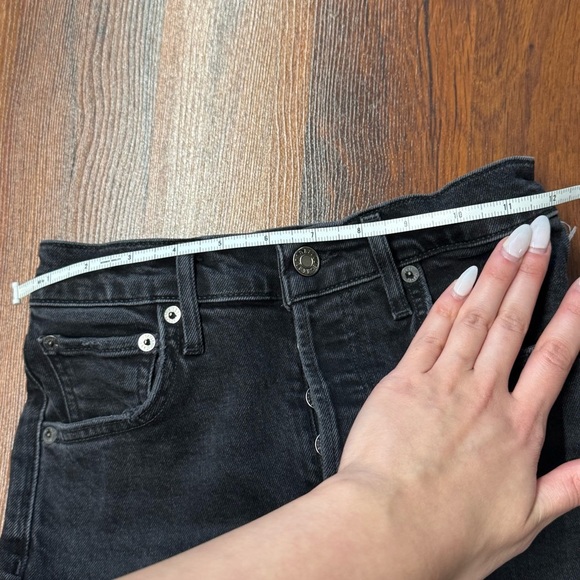 AGOLDE Riley Crop High Rise Straight Black Jeans Size 23 - Picture 2 of 10